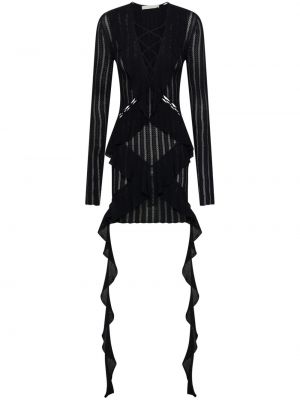 Sukienka mini z falbankami Dion Lee czarna