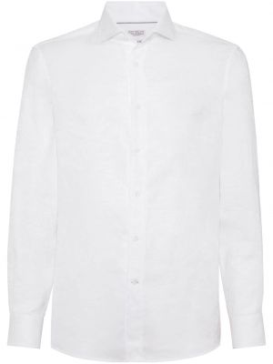 Bavlněná košile Brunello Cucinelli bílá
