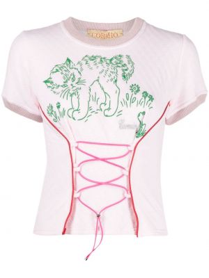 Raštuotas marškinėliai Cormio rožinė