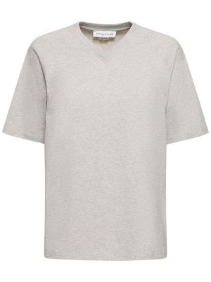 Bavlněné tričko jersey Victoria Beckham šedé