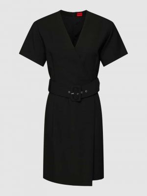 Sukienka mini z dekoltem w serek Hugo czarna