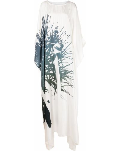 Vestido con estampado con estampado abstracto Elle B. Zhou blanco
