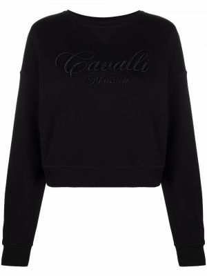 Brodert sweatshirt Roberto Cavalli svart