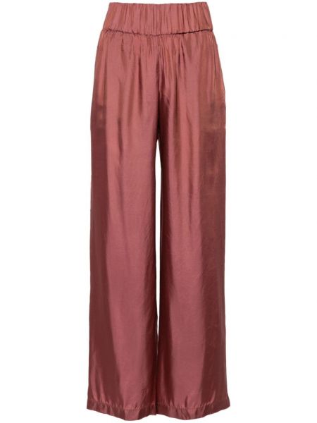 Saténové rovné kalhoty Aspesi růžové