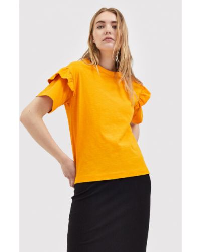 T-shirt Selected Femme arancione