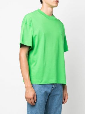 Koszulka bawełniana Ami Paris zielona