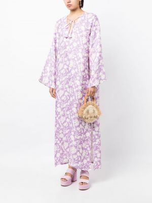 Raštuotas gėlėtas suknele Bambah violetinė