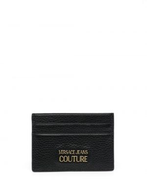 Kožená peněženka Versace Jeans Couture černá