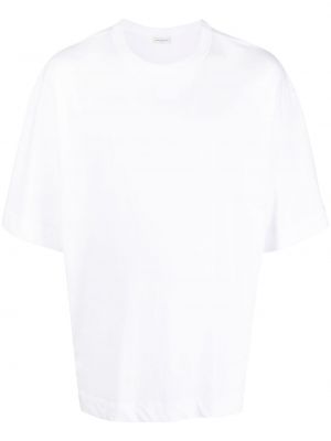 Bavlnené tričko s okrúhlym výstrihom Dries Van Noten biela