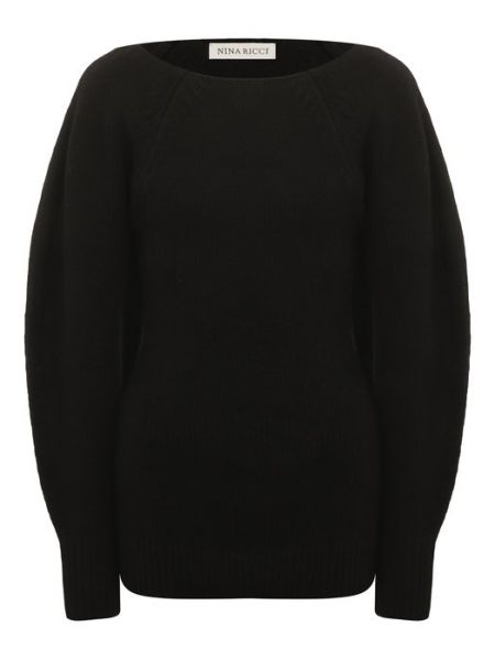 Кашемировый шерстяной пуловер Nina Ricci черный