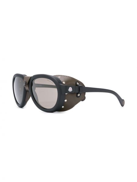 Gafas de sol de cuero Moncler Eyewear negro