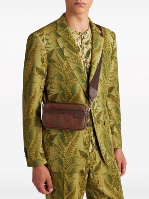 Kožená taška přes rameno s potiskem s paisley potiskem Etro