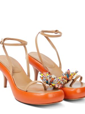 Kožené sandále Dries Van Noten oranžová