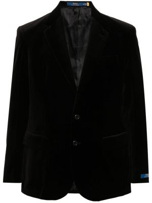 Žametni blazer iz rebrastega žameta Polo Ralph Lauren črna