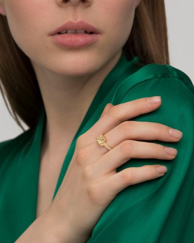 Kristallidega sõrmus Versace kuldne