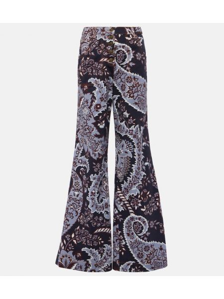 Paisley høy midje flared jeans Etro blå