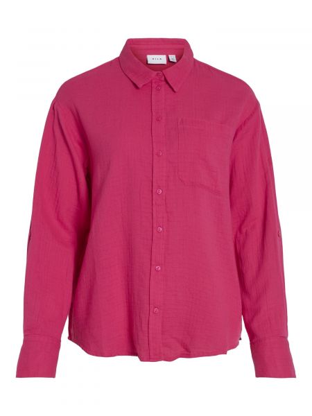 Bluză cu guler Vila roz