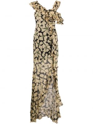 Dolga obleka s cvetličnim vzorcem s potiskom De La Vali