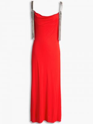 Satynowa sukienka midi Christopher Kane, czerwony