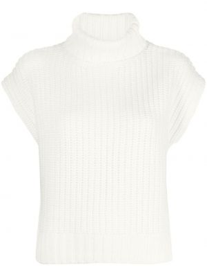 Maglione senza maniche in maglia Staud bianco