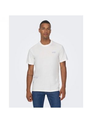 Camiseta de cuello redondo Only & Sons blanco