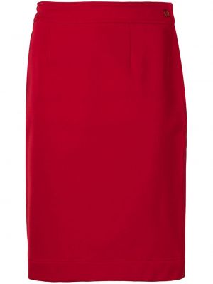 Vlněné midi sukně na zip Moschino Pre-owned - červená