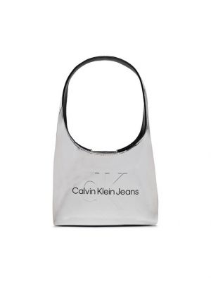 Poșetă Calvin Klein Jeans argintiu