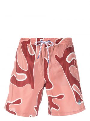 Pantaloni scurți cu imagine cu imprimeu abstract Jacob Cohën roșu