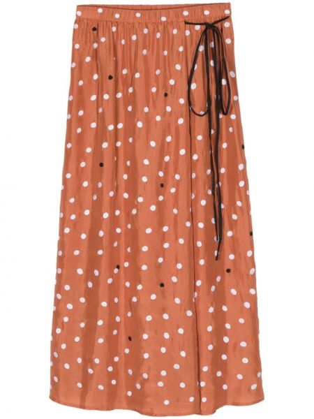 Puntíkaté hedvábné sukně Alysi oranžové