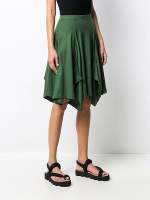 Zelené asymetrické vlněné sukně Issey Miyake Pre-owned