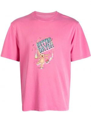 Βαμβακερή μπλούζα με σχέδιο Martine Rose ροζ