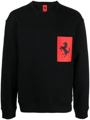 Raštuotas džemperis apvaliu kaklu Ferrari juoda