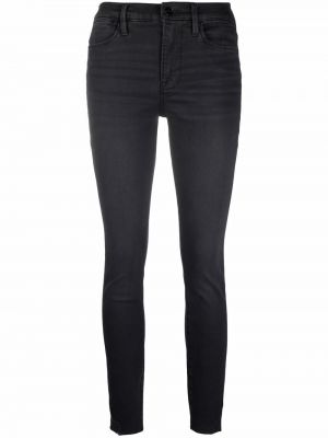 Hög midja skinny fit-jeans Frame svart