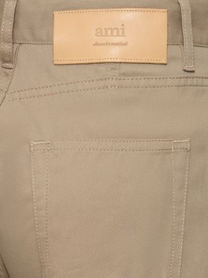 Bavlnené bootcut džínsy s vysokým pásom Ami Paris béžová