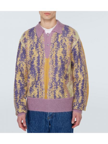 Moherinis polo marškinėliai Winnie New York violetinė