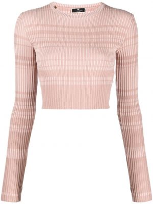 Crop top i stickad Elisabetta Franchi rosa