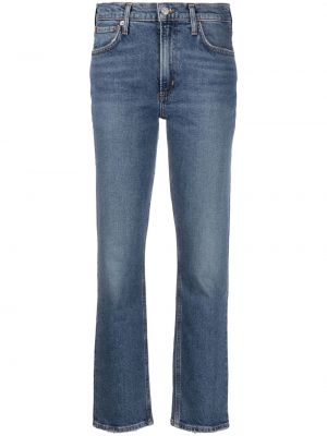 Straight fit džíny s nízkým pasem Agolde modré