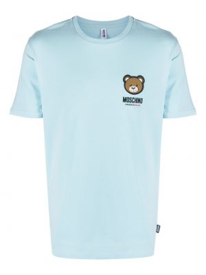 Тениска с принт Moschino синьо