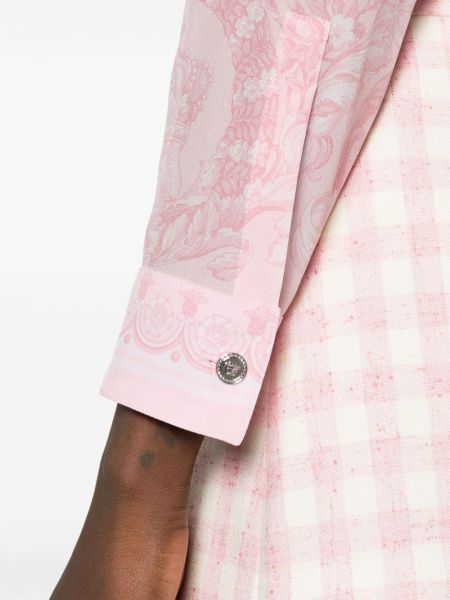 Camicia con stampa in crepe Versace