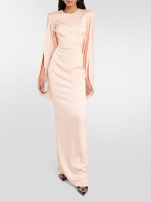 Атласное платье из крепа Alex Perry розовое