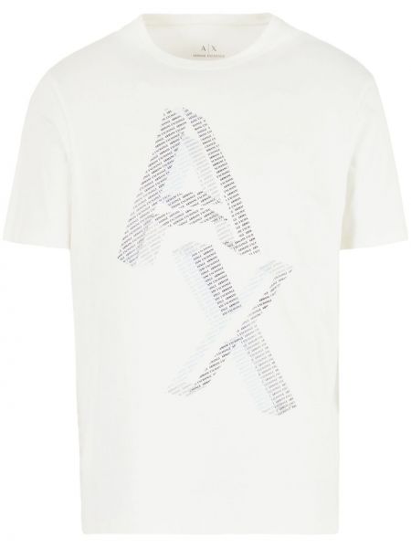 Raštuotas marškinėliai Armani Exchange balta