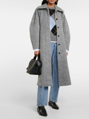 Cappotto di lana Ganni grigio