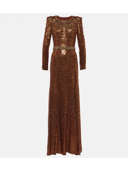 Maxi kjole Jenny Packham brun