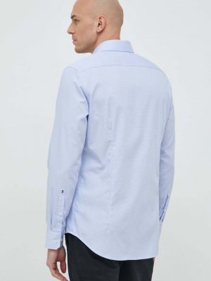 Bavlněné slim fit tričko Seidensticker modré