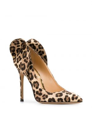 Calzado con tacón con estampado leopardo Charlotte Olympia marrón