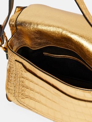 Usnjena torbica za čez ramo Tom Ford zlata