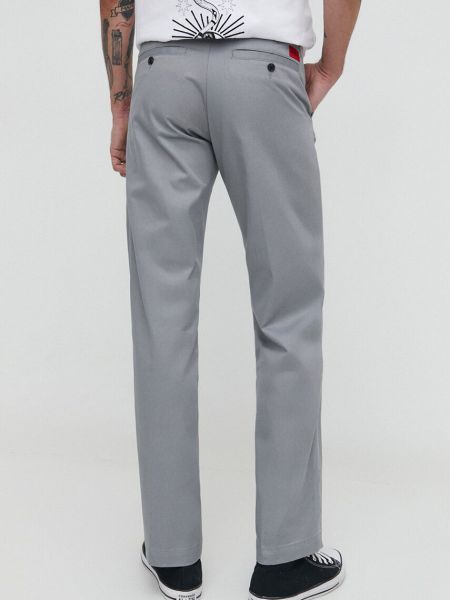 Jednobarevné kalhoty Hugo šedé