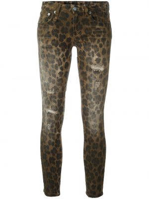 Vaqueros skinny con estampado leopardo R13 marrón