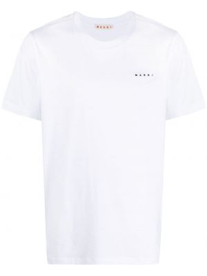 Βαμβακερή μπλούζα με σχέδιο Marni λευκό
