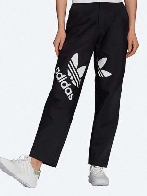 Spodnie z wysoką talią Adidas Originals czarne
